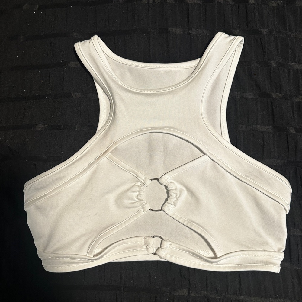 White Cutout microtop